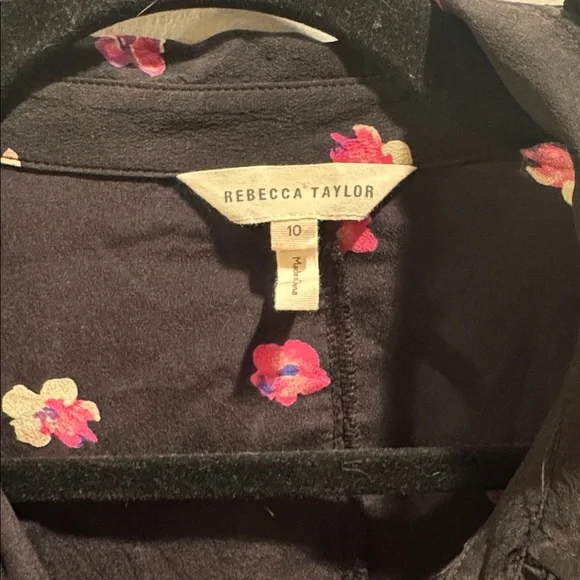Rebecca Taylor Floriana Stretch Floral Blouse 10 - Picture 3 of 9